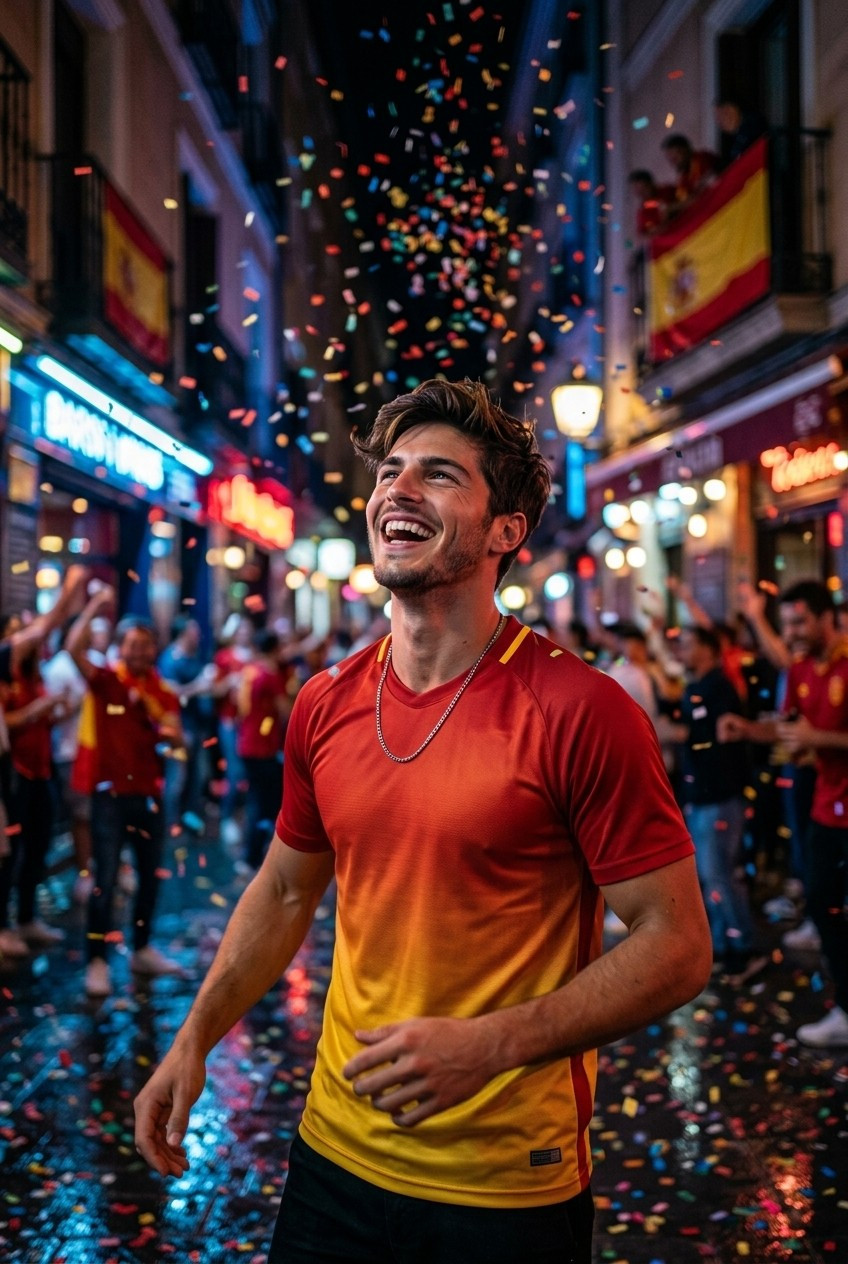 Football Star Poster Series — Street Confetti Celebration (Male)