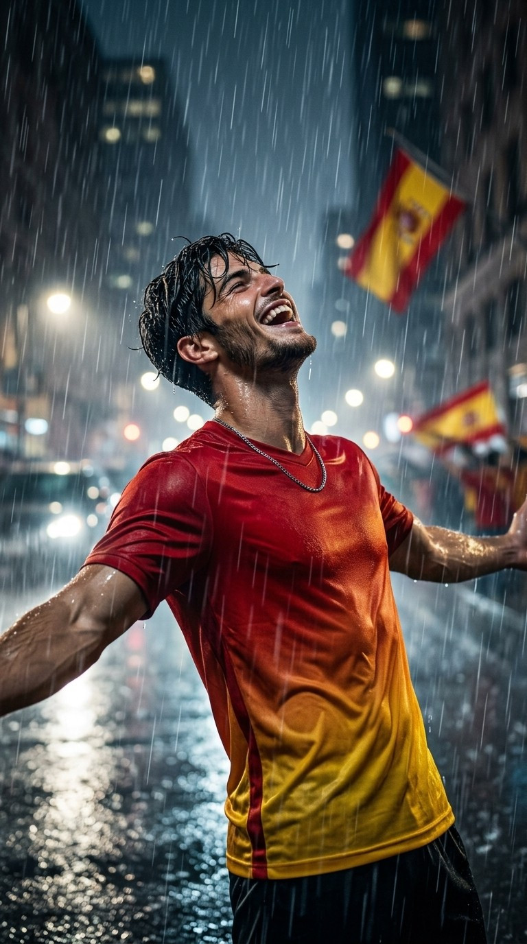 Football Star Poster Series — Rain Victory Street Portrait (Male)