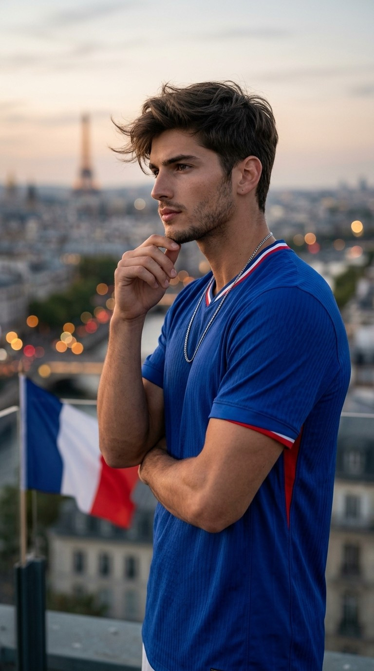 Football Star Poster Series — Rooftop Dream Portrait (Male)