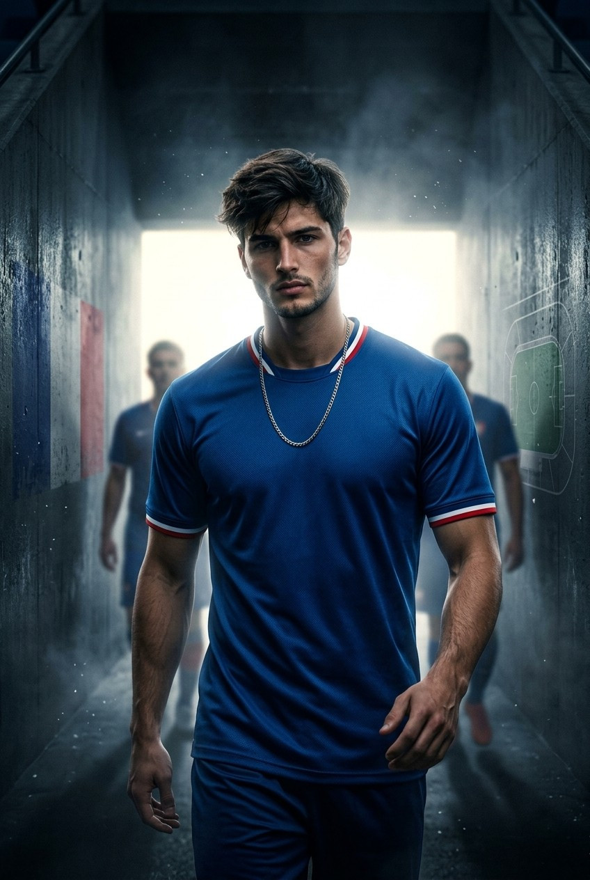 Football Star Poster Series — Tunnel Emotion Portrait (Male)