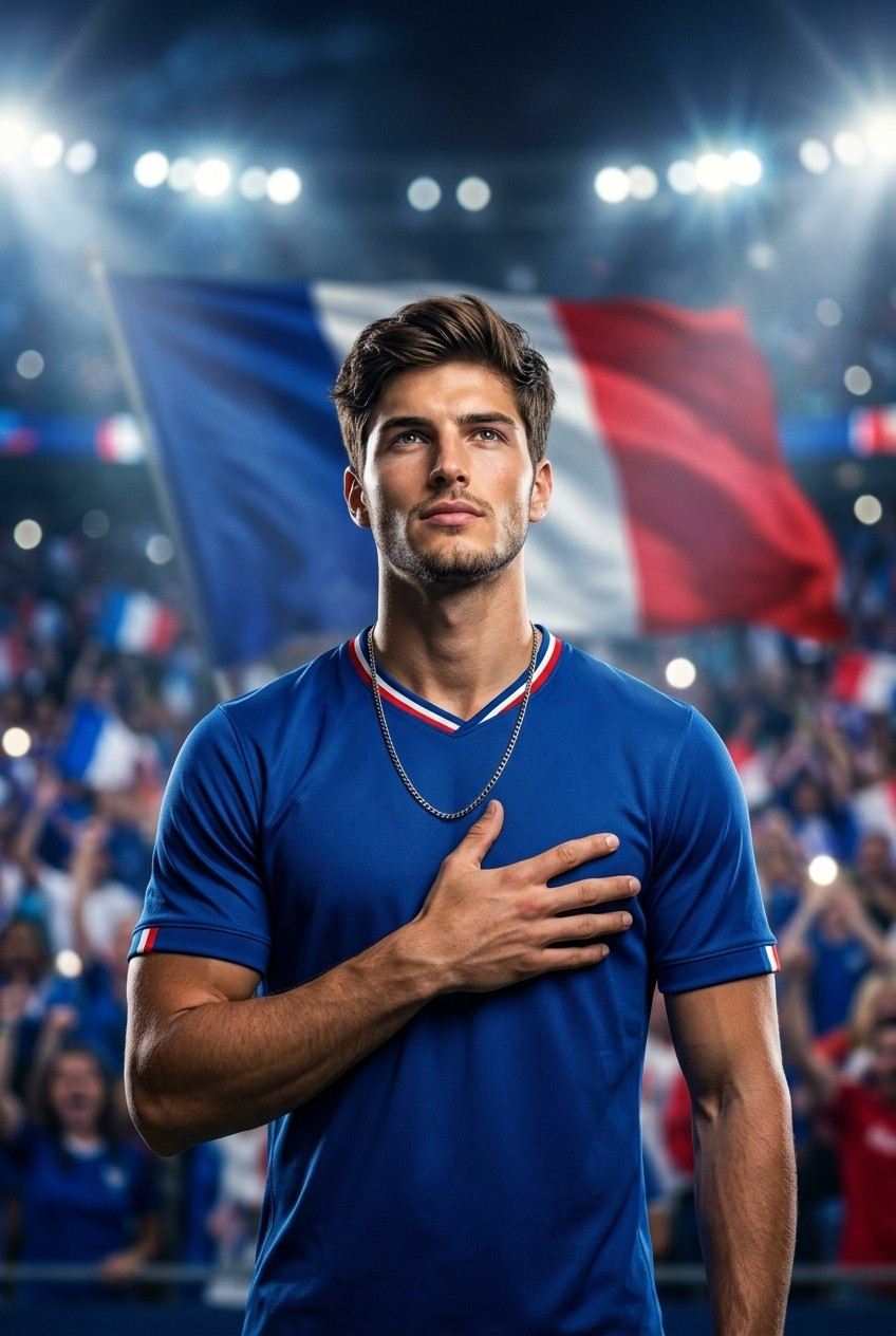 Football Star Poster Series — Stadium Light Portrait (Male)