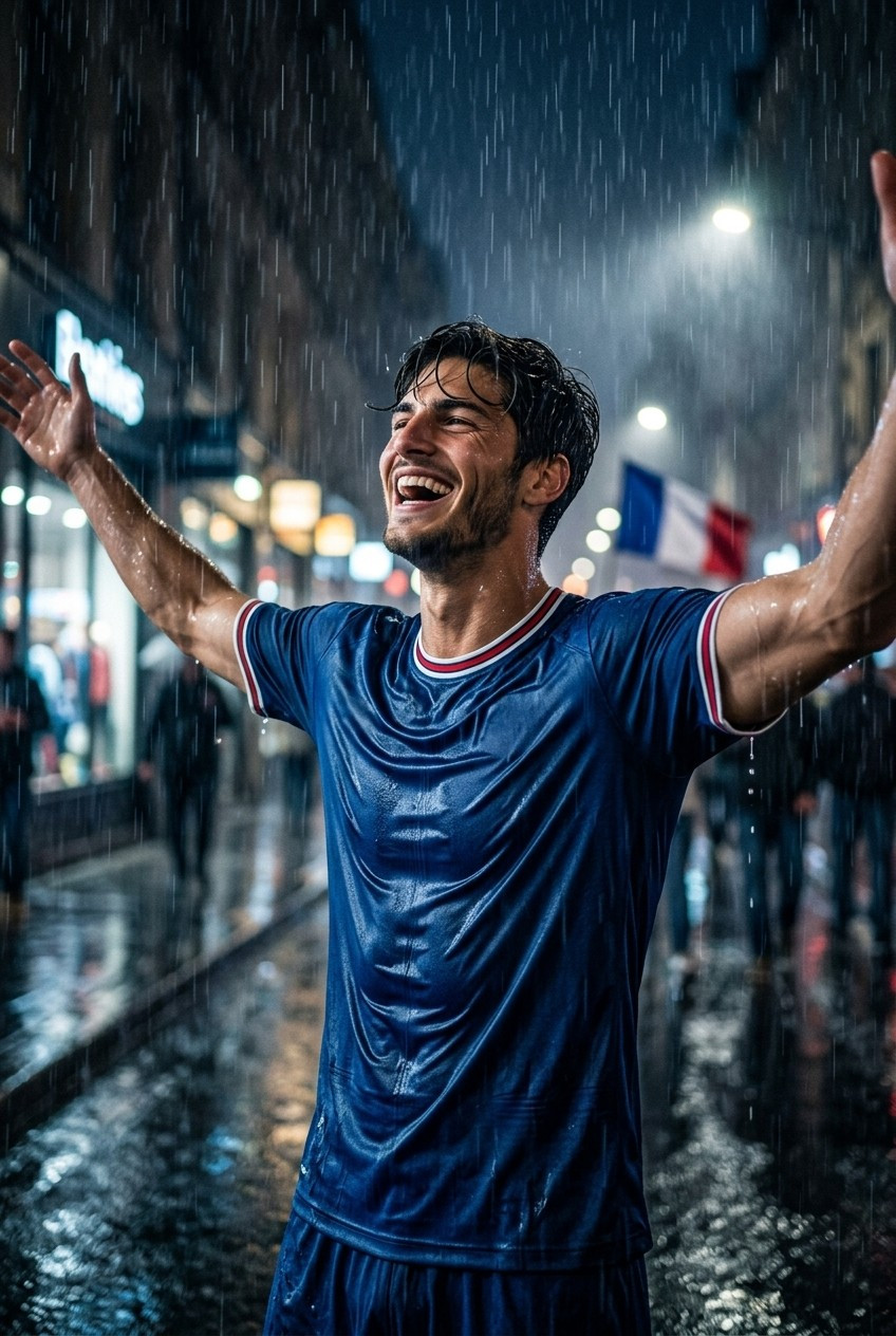 Football Star Poster Series — Rain Victory Street Portrait (Male)