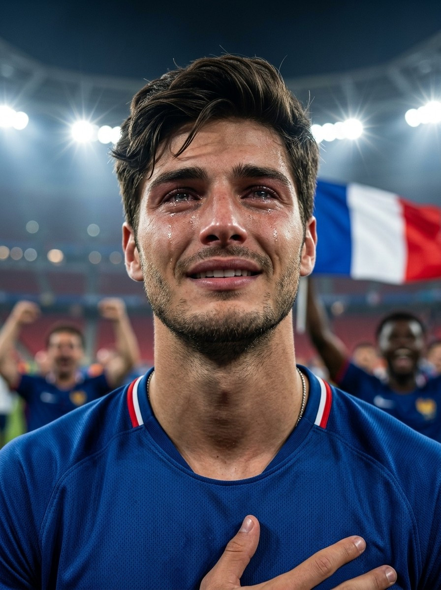 Football Star Poster Series — Emotional Close-Up Fan Portrait (Male)