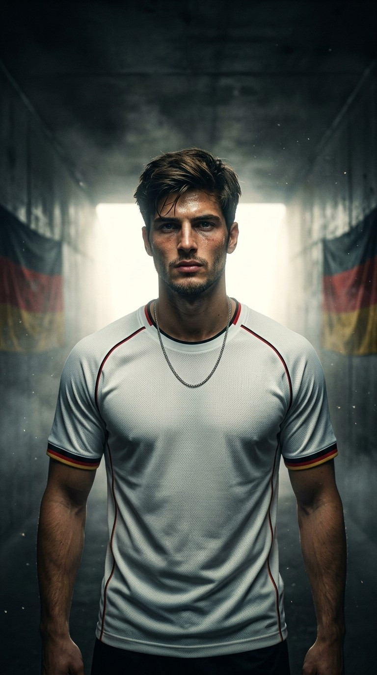 Football Star Poster Series — Tunnel Emotion Portrait (Male)