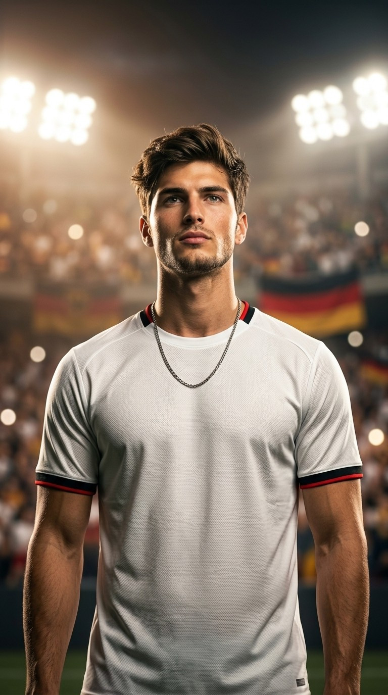 Football Star Poster Series — Stadium Light Portrait (Male)