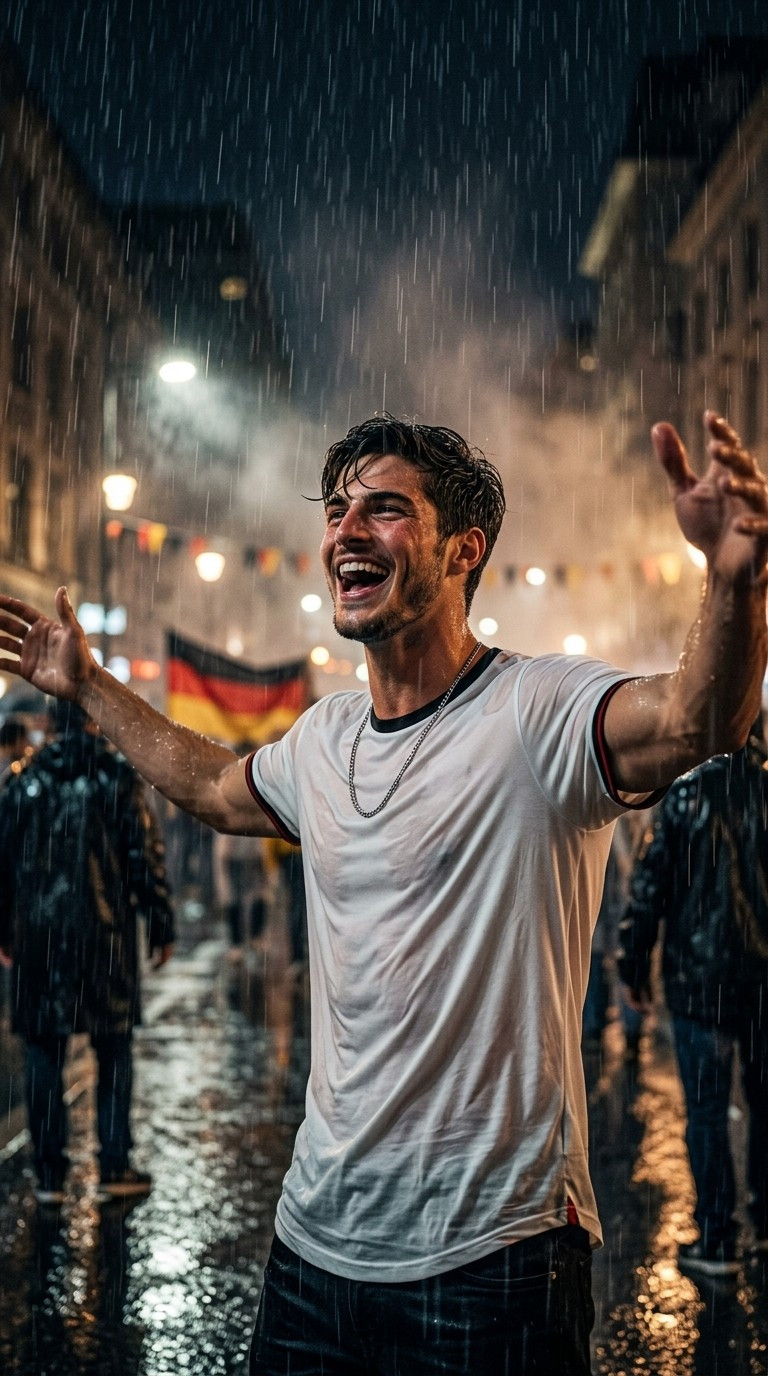 Football Star Poster Series — Rain Victory Street Portrait (Male)