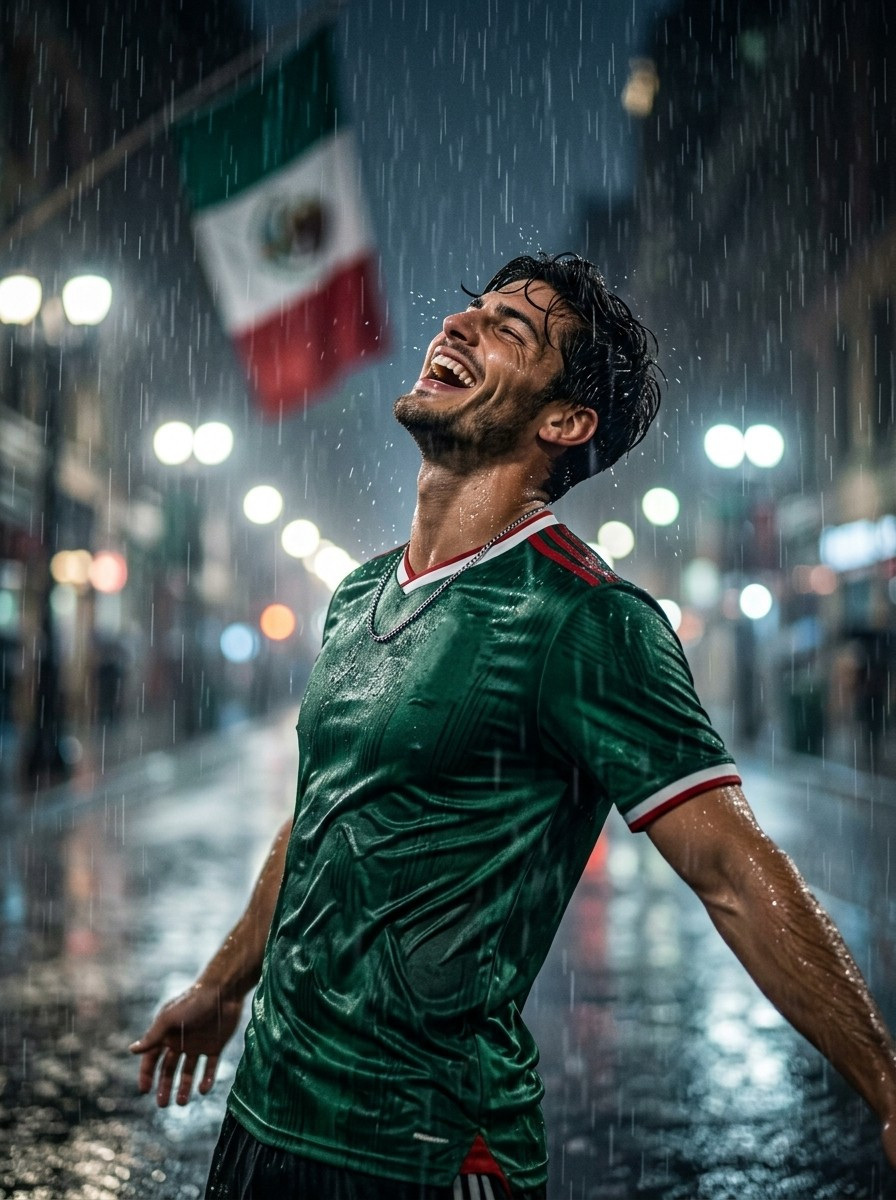 Football Star Poster Series — Rain Victory Street Portrait (Male)