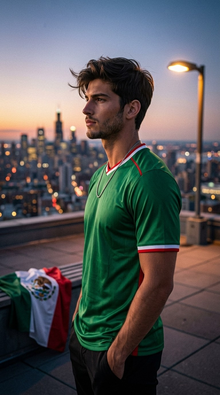 Football Star Poster Series — Rooftop Dream Portrait (Male)