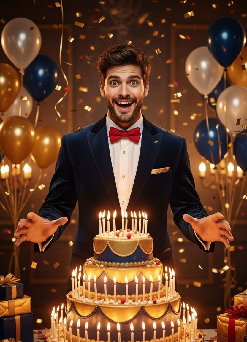 Funny Birthday Wish — Candle Fire Panic (Male)