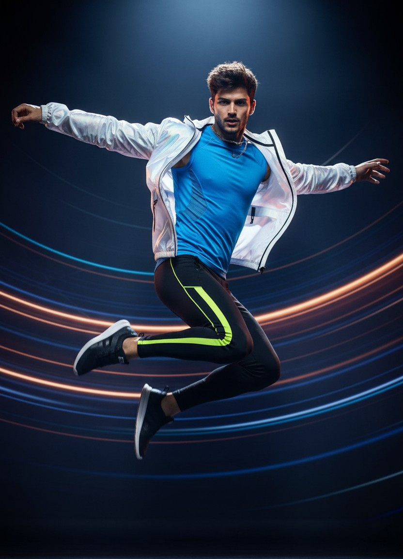 Iconic poses of different celebrity — Energetic Ascent Pose (Male)