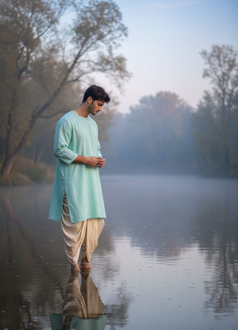 Iconic Bollywood Poses — Echoes by the River (Male)