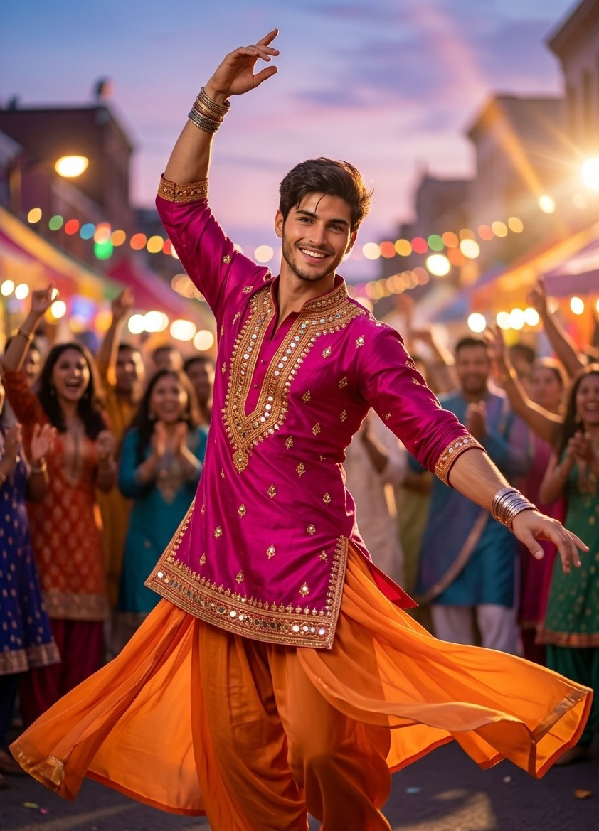 Iconic Bollywood Poses — Rhythmic Radiance (Male)
