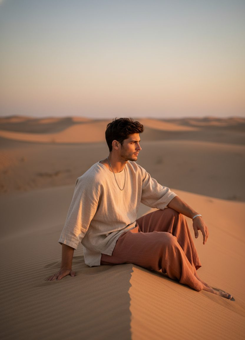 Iconic Bollywood Poses — Sands of Serenity (Male)