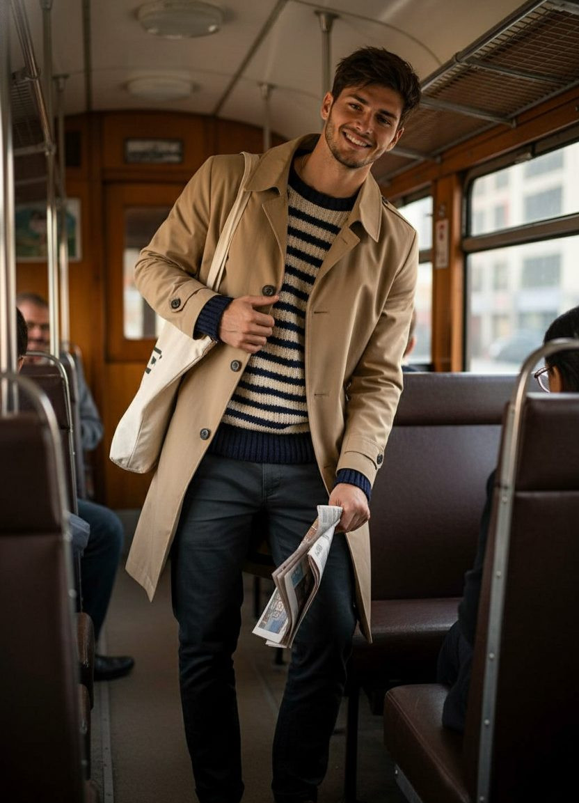 Mr. Bean Iconic Pose — Transit Travail (Male)