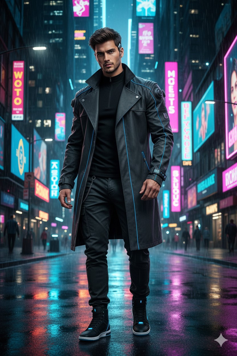 Neon City Nights — Cyberpunk City (Male)
