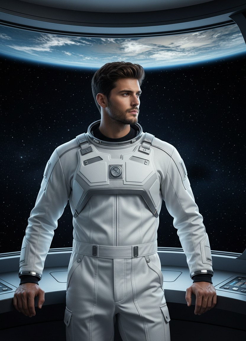 Celestial & Space — Floating Space Station View (Male)