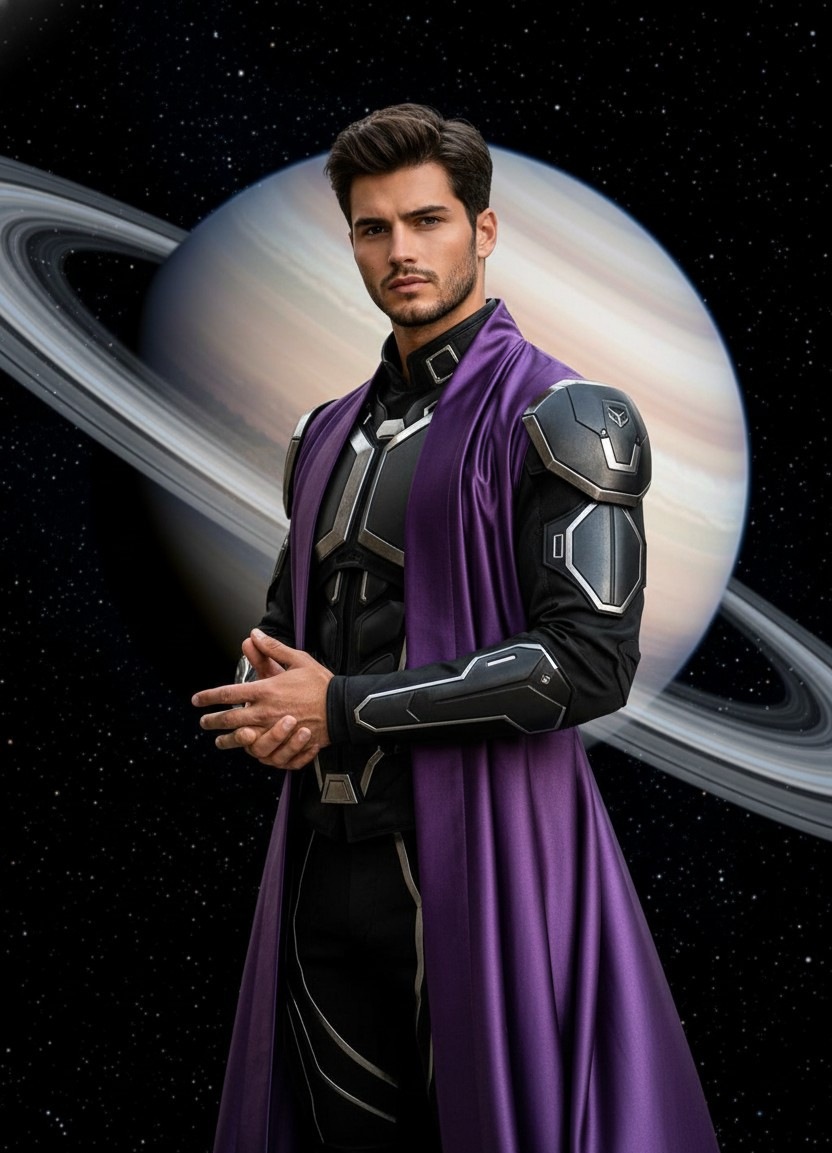 Celestial & Space — Planetary Rings Portrait (Male)