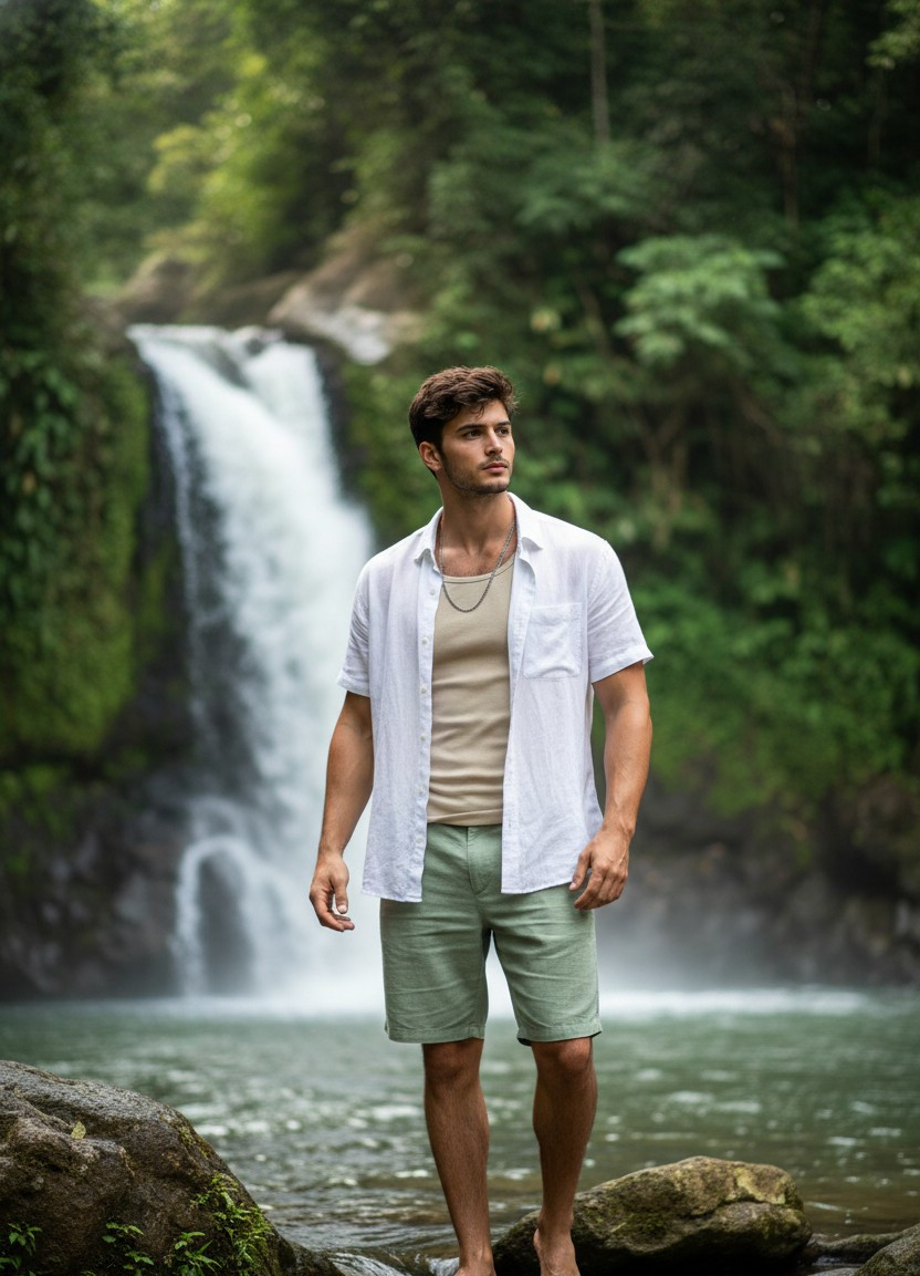 Tropical Paradise — Tropical Waterfall Escape (Male)