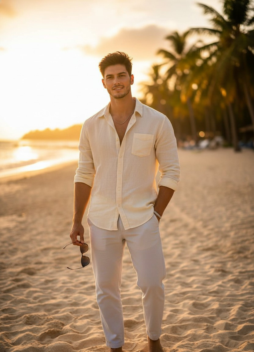 Tropical Paradise — Palm Beach Golden Hour (Male)