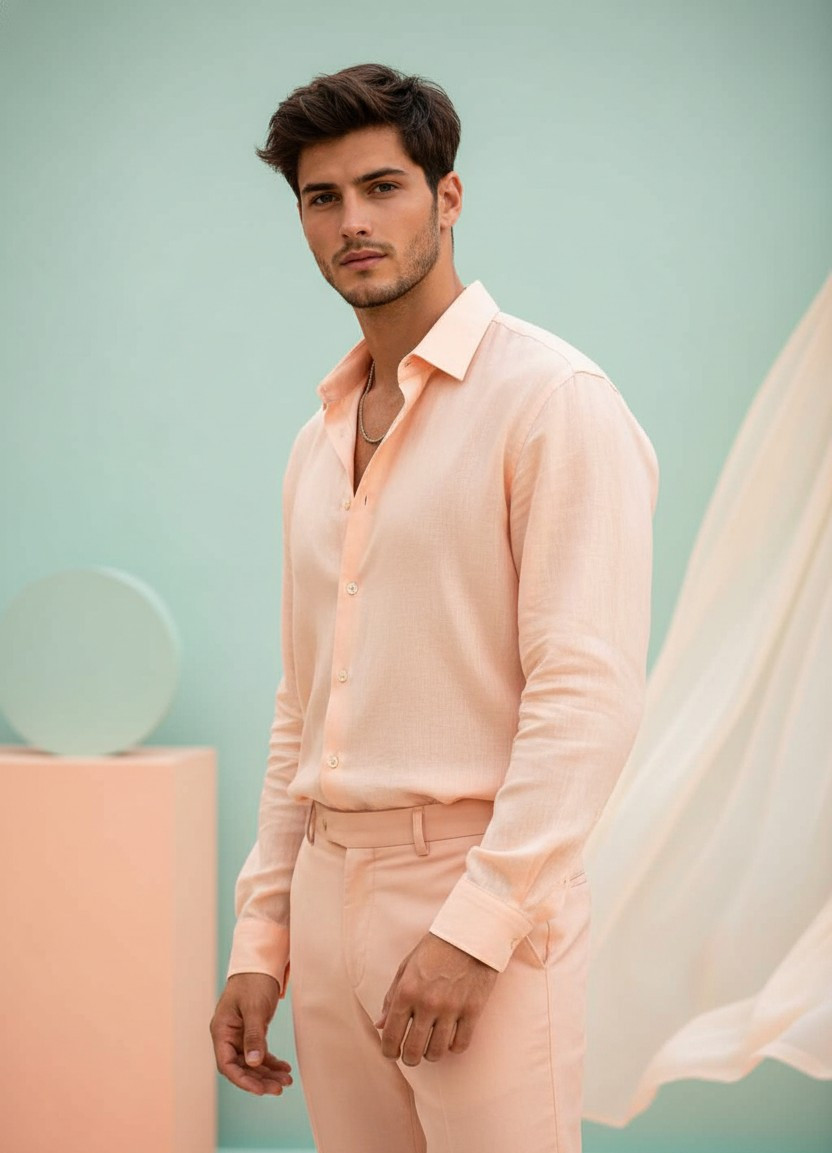 Pastel Dreamland — Mint and Peach Aesthetic (Male)