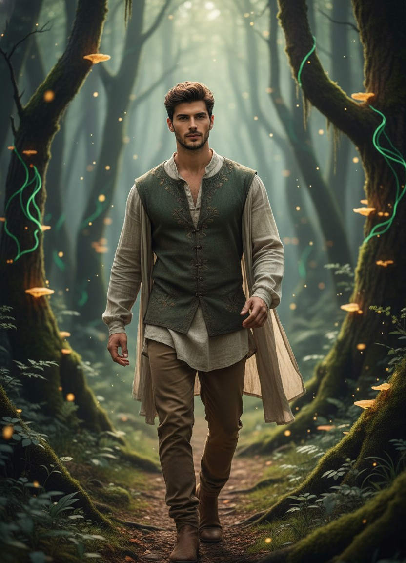 Mystical Forest — Glowing Forest Path (Male)