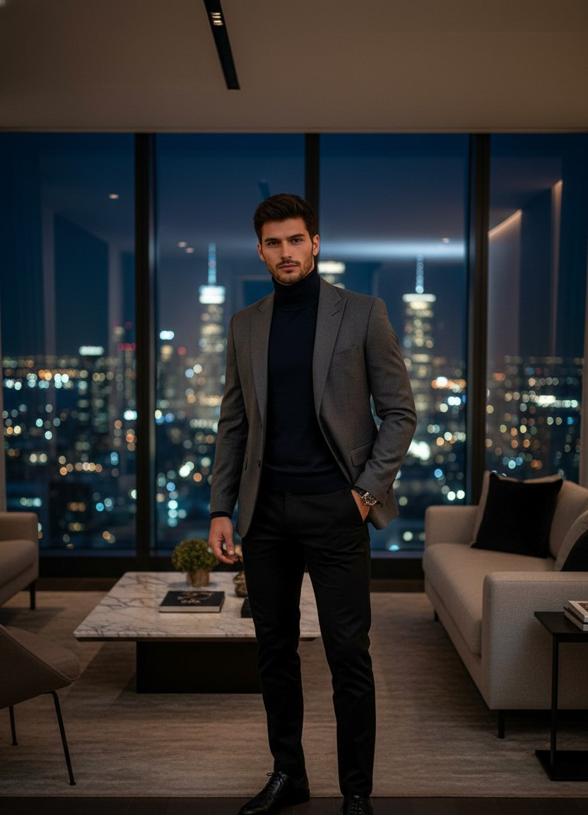 Rooftop City Views — Penthouse Lifestyle (Male)