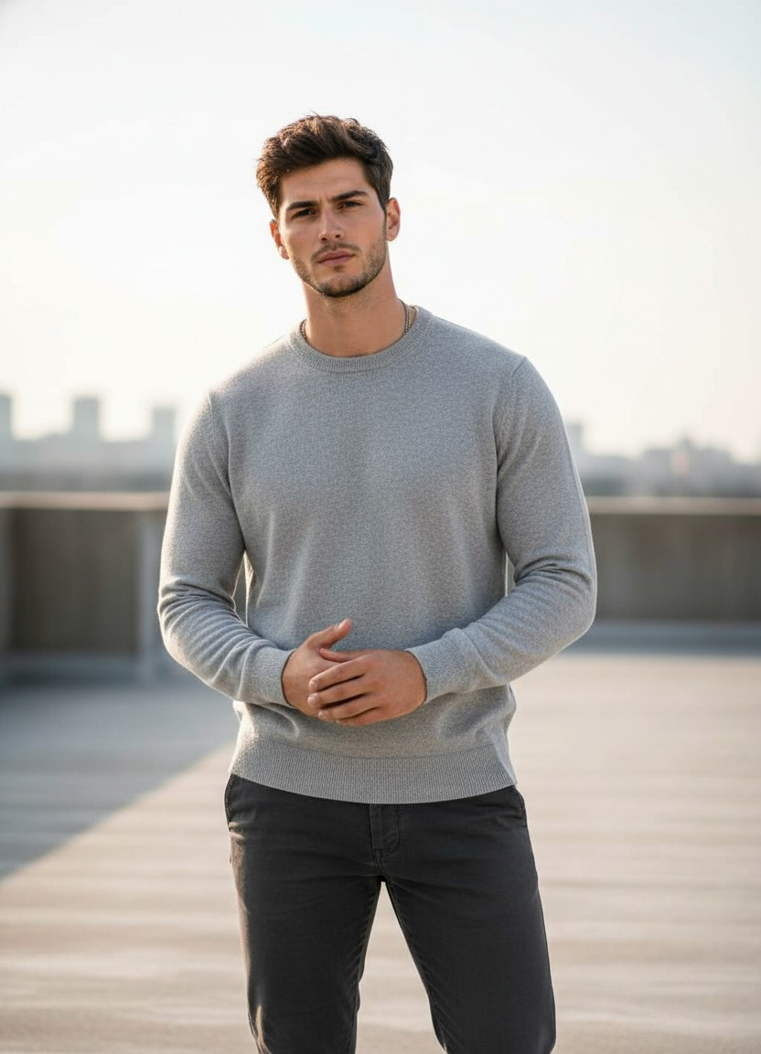 Rooftop City Views — Minimal Concrete Rooftop (Male)