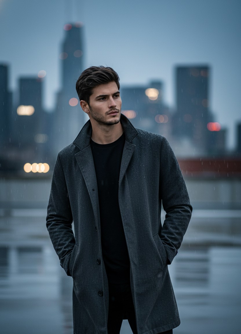 Rooftop City Views — Rainy Rooftop Mood (Male)