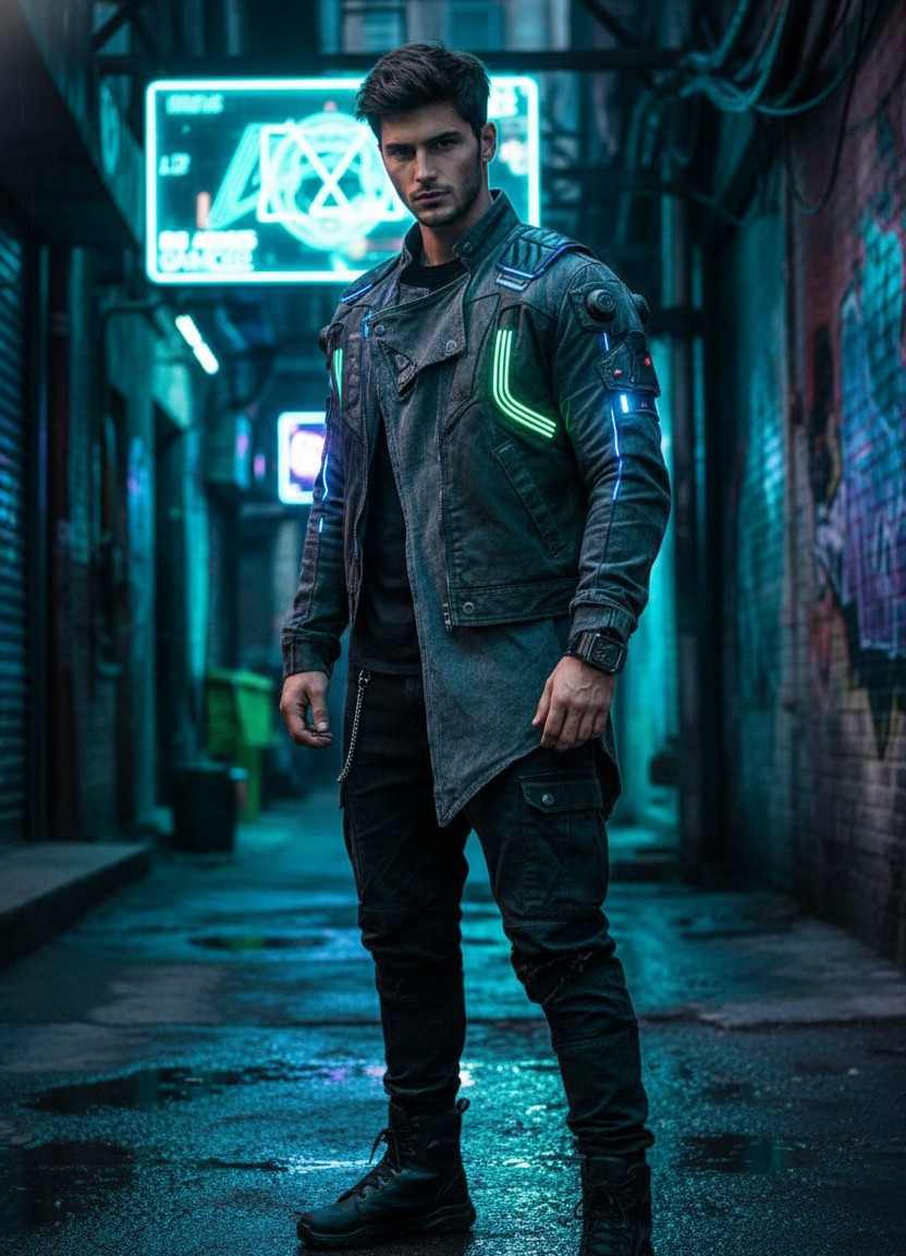 Cyberpunk Neon — Futuristic Rebel (Male)