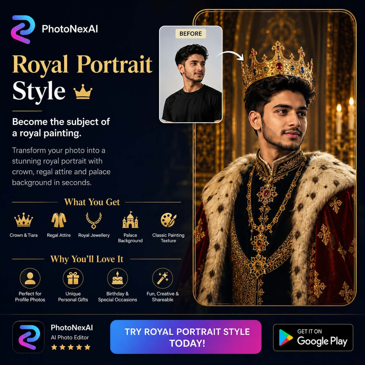 Royal Portrait Style: Transform Any Photo into Royalty