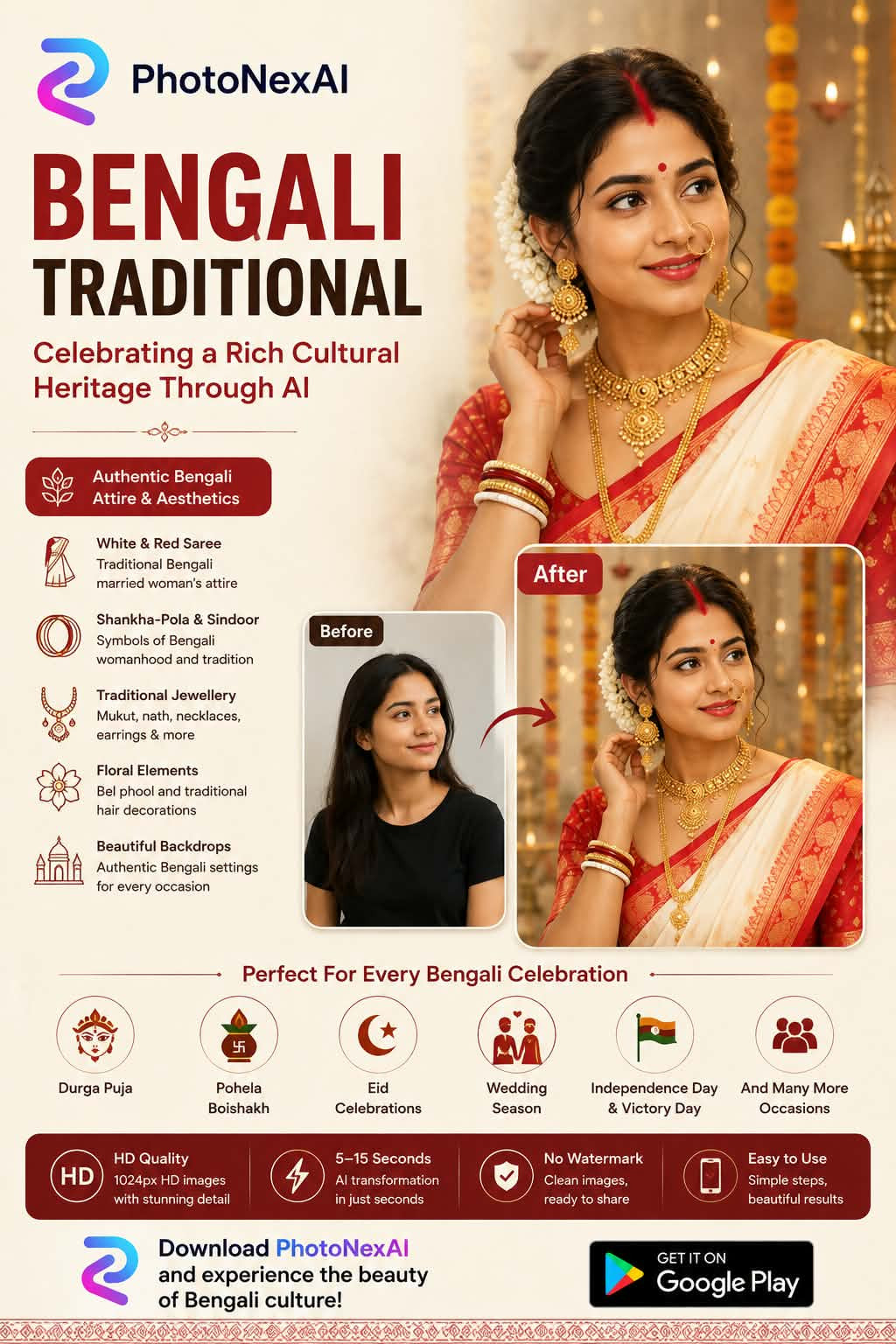 Bengali Traditional Style: Celebrating Cultural AI Art