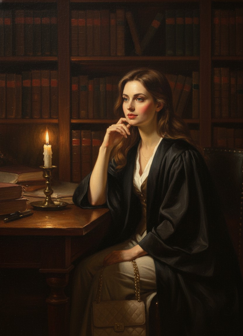 Middle-Aged Oil Painting — Friendly Portrait Cartoon (Female)