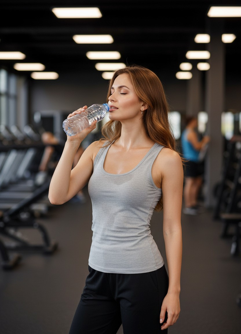 Fitness / Gym Portrait — Water Break Shot (Female)