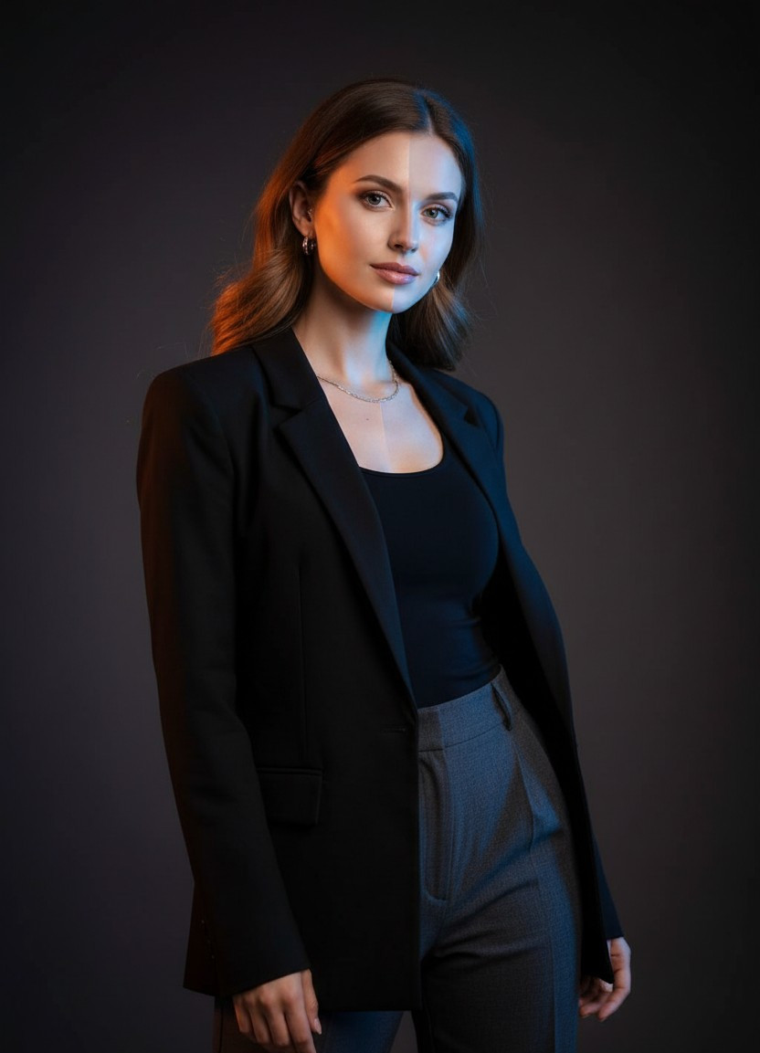 Cinematic Portrait Studio — Split Tone Drama (Female)