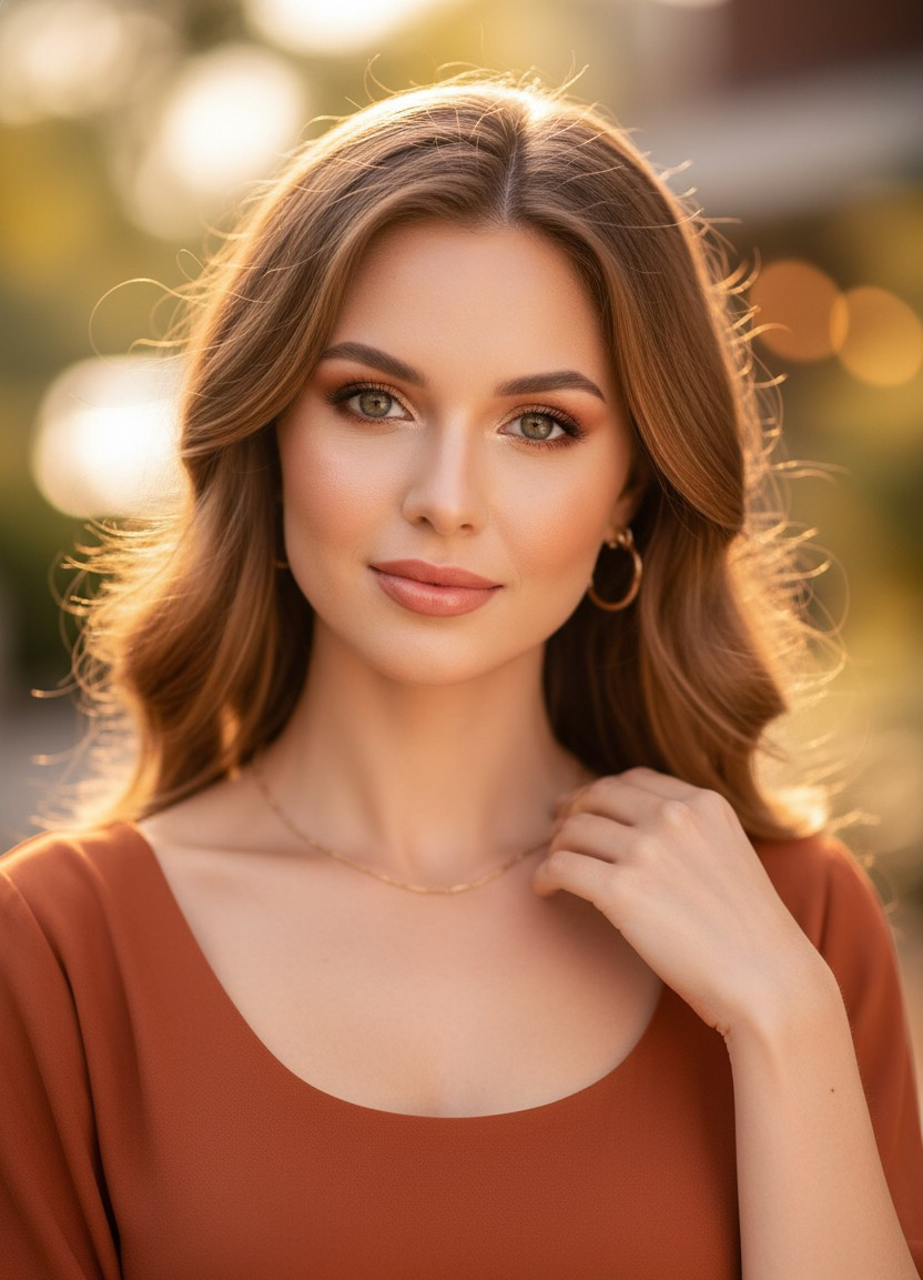 Soft Glam Beauty — Warm Sunset Glow Makeup (Female)