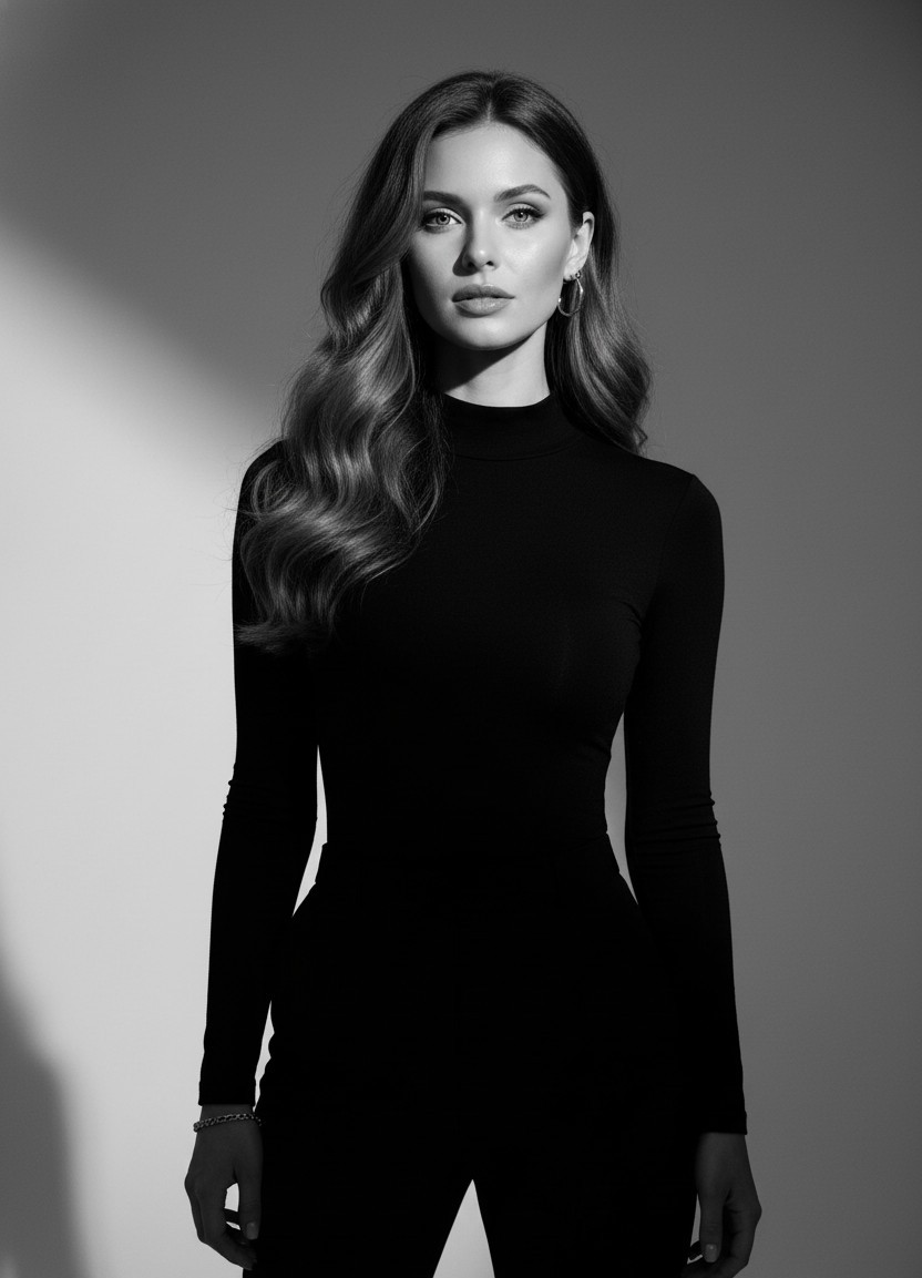 Moody Dark Aesthetic — Shadow Play Portrait (Female)