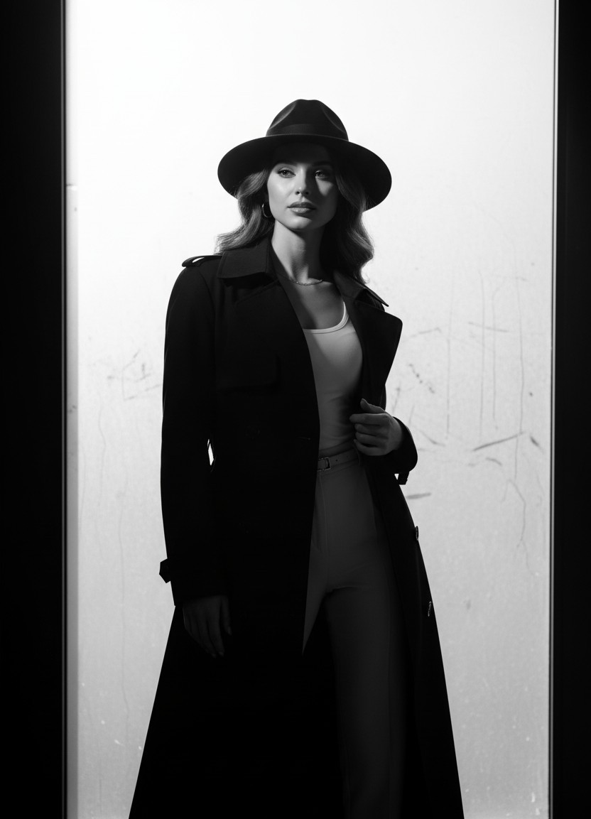 Moody Dark Aesthetic — Noir Silhouette (Female)