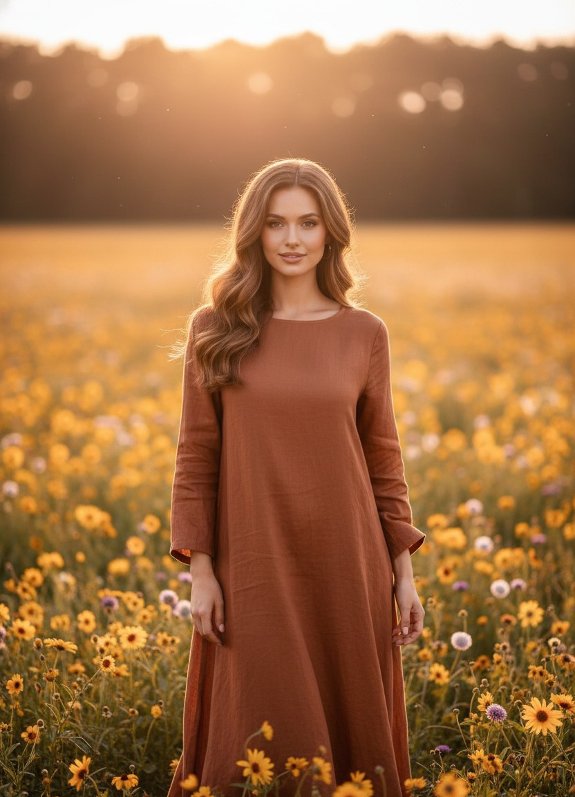Golden Hour Glow — Sunset Field Portrait (Female)
