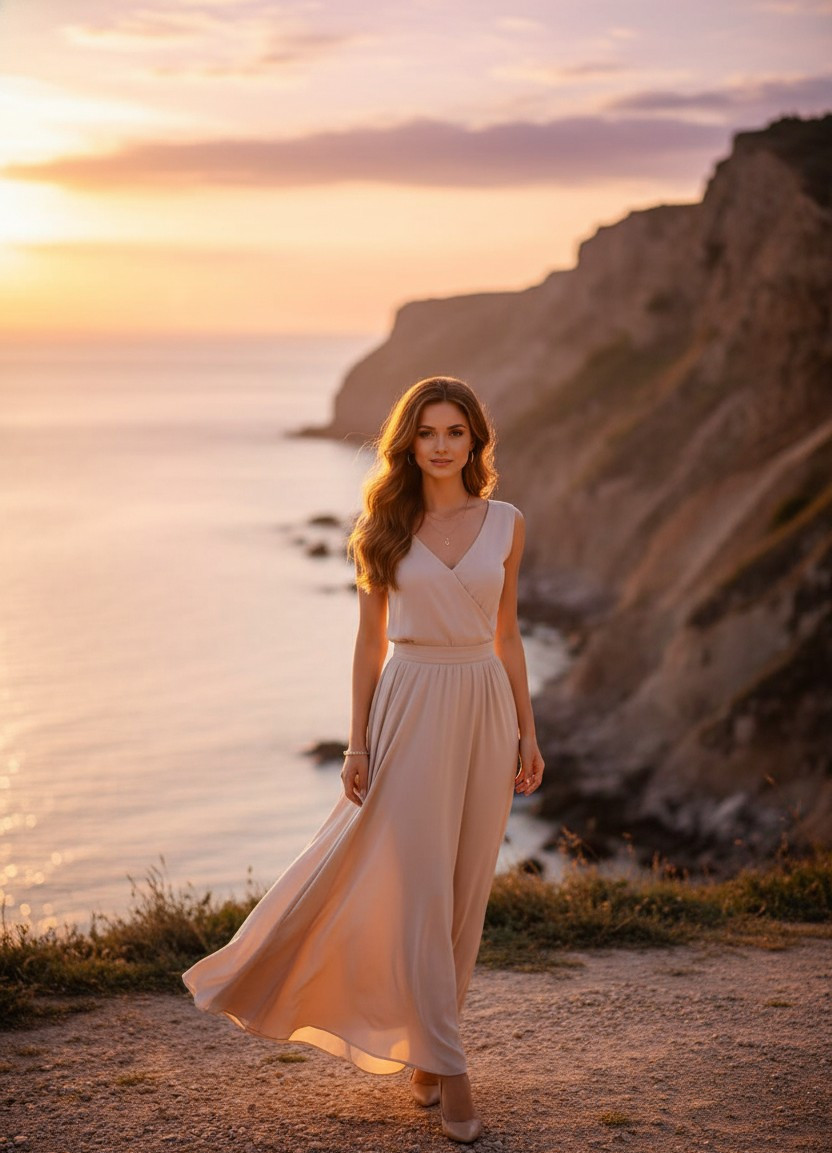 Golden Hour Glow — Coastal Cliff Golden Glow (Female)