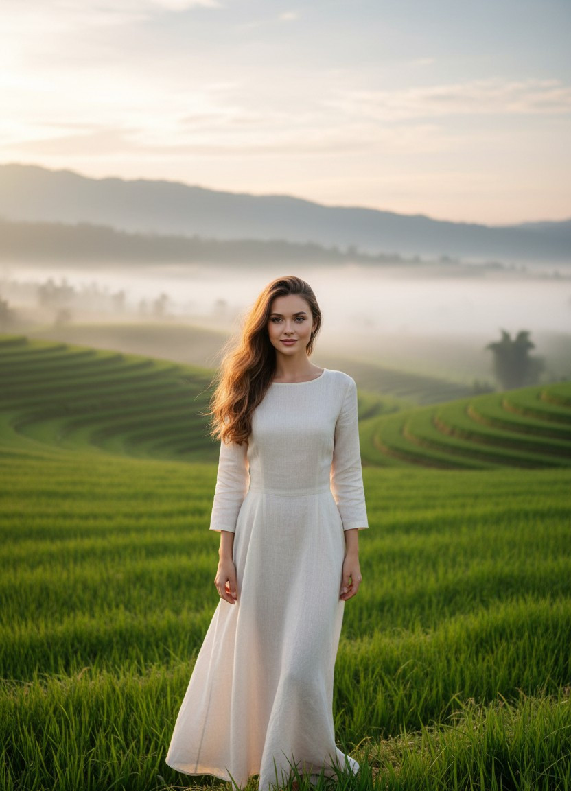 Golden Hour Glow — Rice Terrace Dawn (Female)