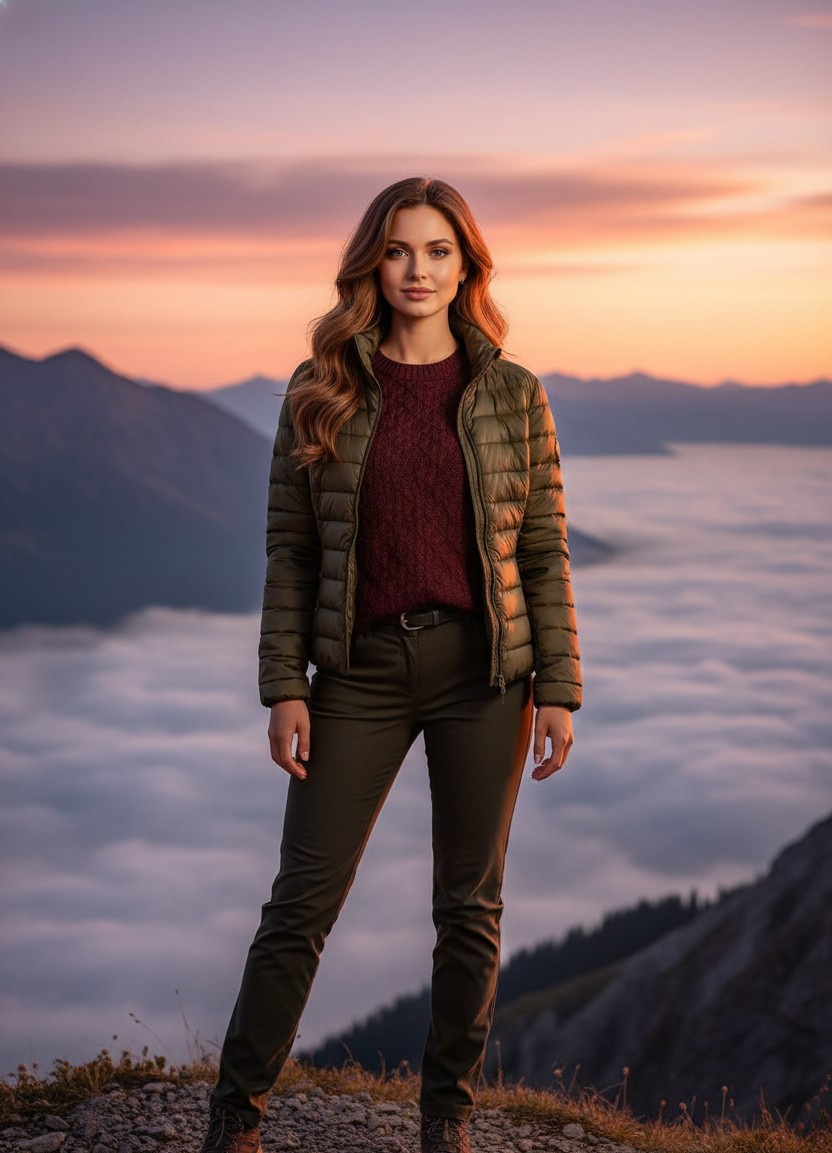 Golden Hour Glow — Mountain Peak Sunrise (Female)