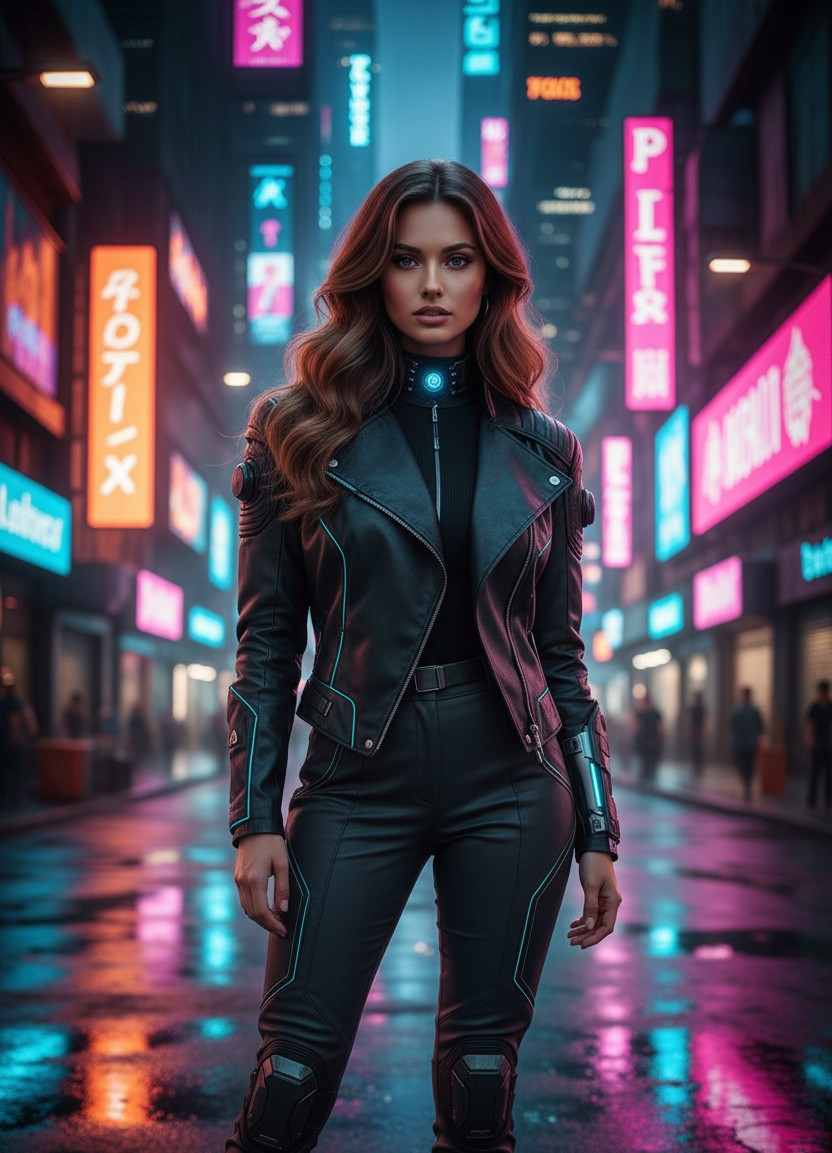 Neon City Nights — Cyberpunk City (Female)