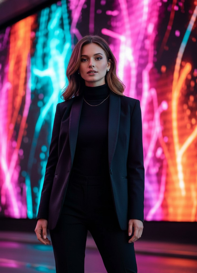 Neon City Nights — Electric Billboard Wall (Female)