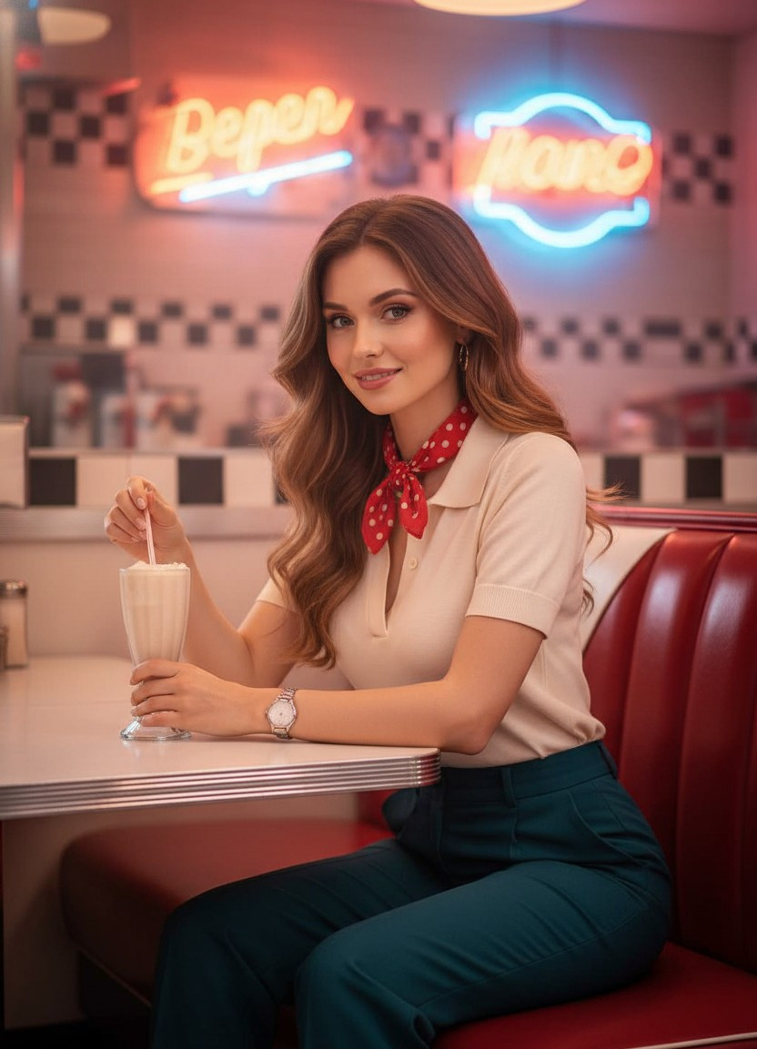 Vintage Retro Film — Vintage Diner Style (Female)