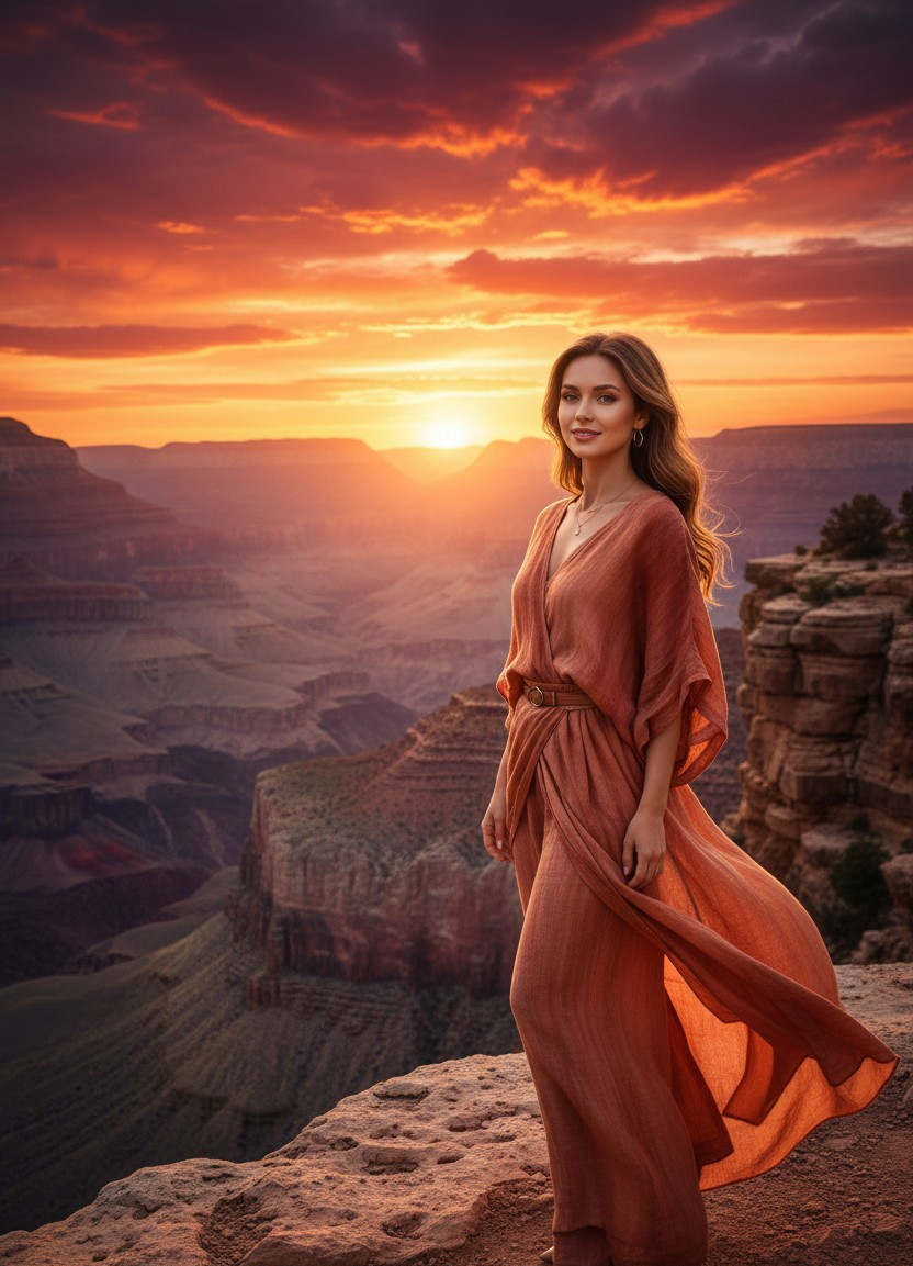 Desert & Boho — Canyon Sunset Portrait (Female)
