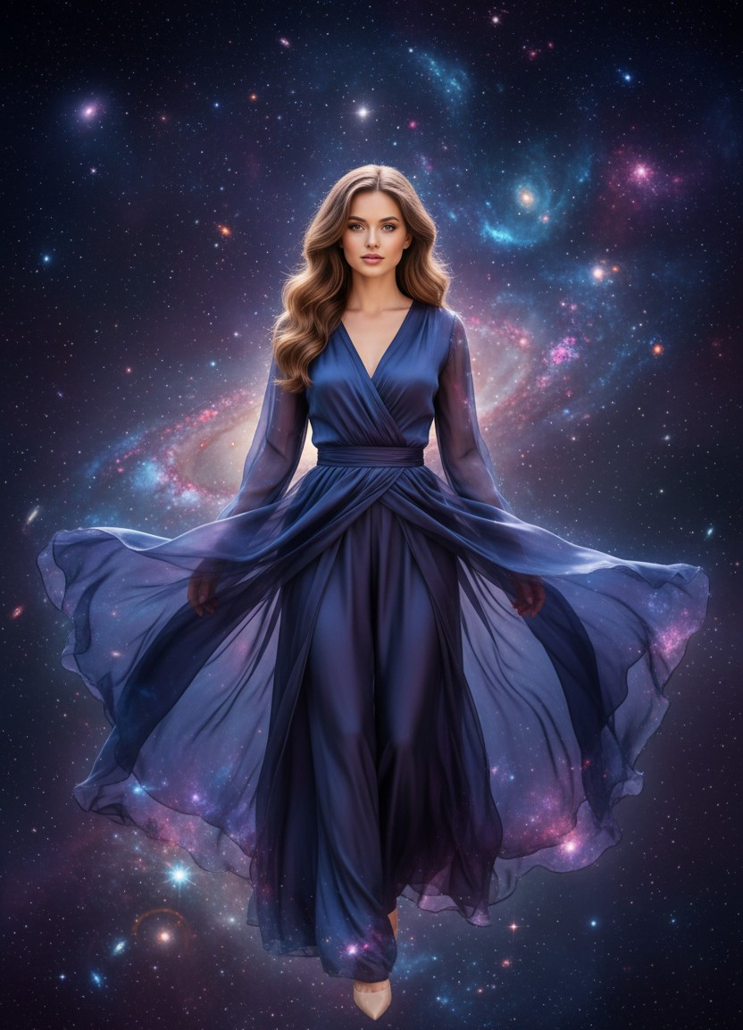 Celestial & Space — Cosmic Galaxy Portrait (Female)