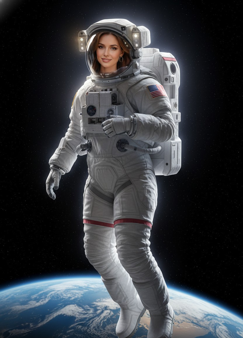 Celestial & Space — Astronaut in Space (Female)