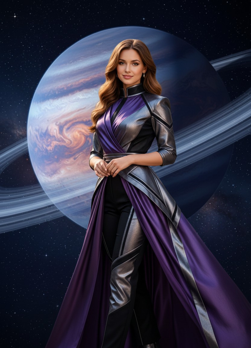 Celestial & Space — Planetary Rings Portrait (Female)