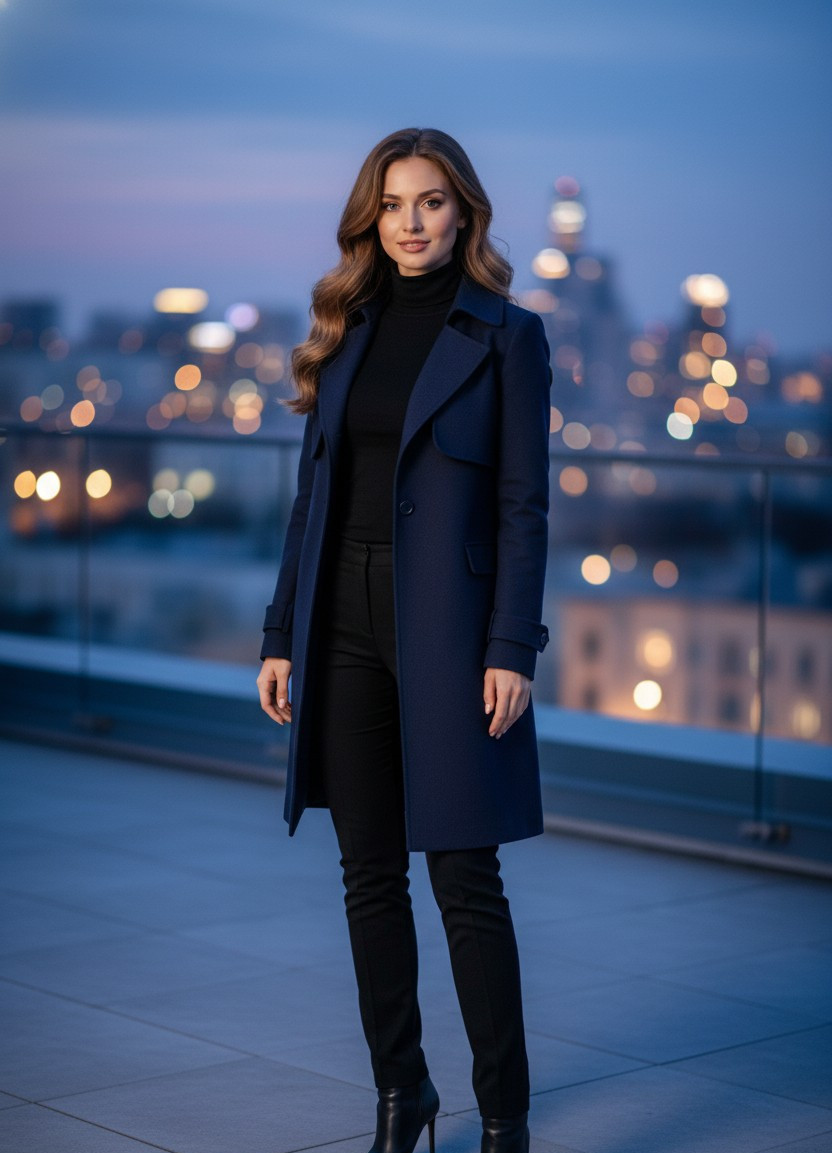Rooftop City Views — Blue Hour City Glow (Female)