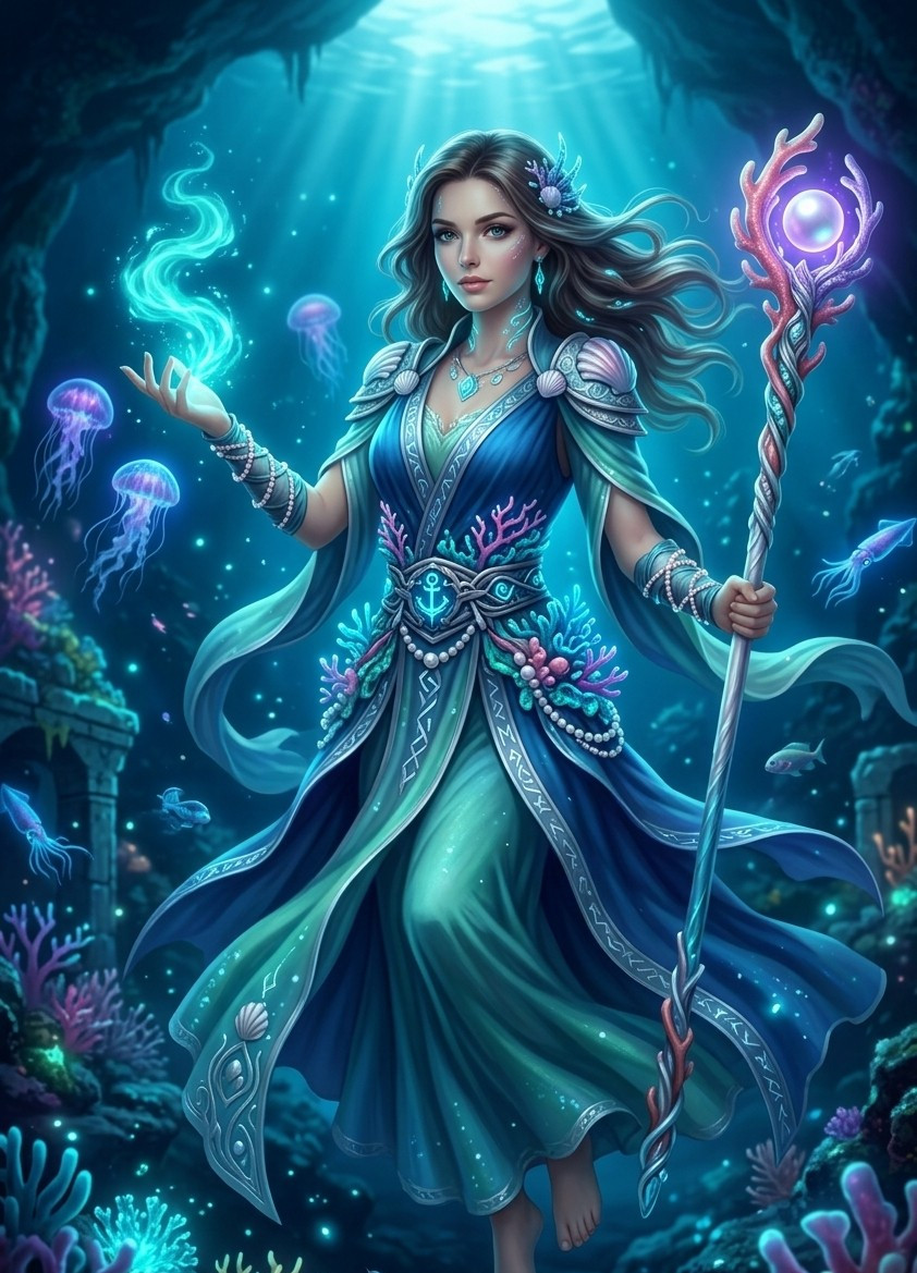 Underwater Fantasy — Bioluminescent Sea Mage (Female)